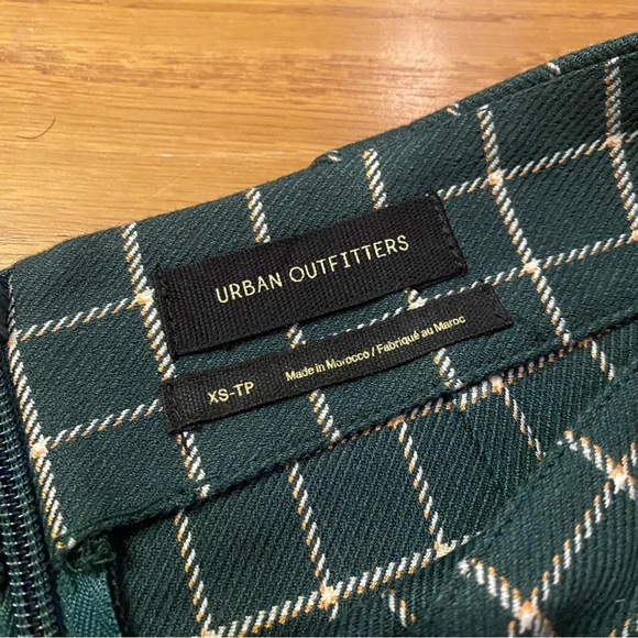 Urban Outfitters Plaid Faux Wrap Color Block Mini Skirt Yellow Green - Size XS - Picture 4 of 7